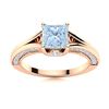 Image 1 : Natural 1.22 CTW Aquamarine & Diamond  Engagement Ring 14K Rose Gold