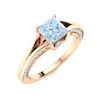 Image 2 : Natural 1.22 CTW Aquamarine & Diamond  Engagement Ring 14K Rose Gold