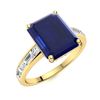 Image 2 : Natural 1.97 CTW Sapphire & Diamond Engagement Ring 14K Yellow Gold