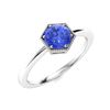 Image 2 : Natural 0.76 CTW Ceylon Sapphire Solitaire Ring 14K White Gold
