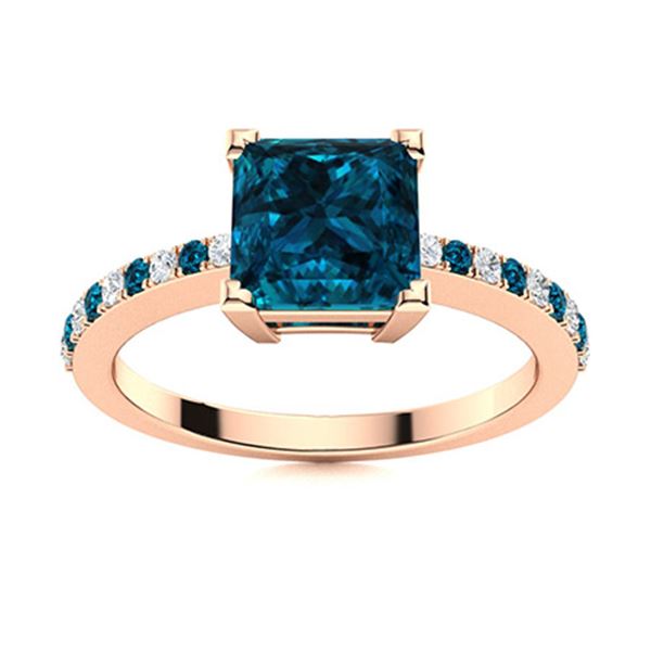 Natural 1.08 CTW Topaz & Diamond  Engagement Ring 18K Rose Gold