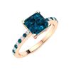 Image 2 : Natural 1.08 CTW Topaz & Diamond  Engagement Ring 18K Rose Gold