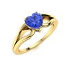 Image 2 : Natural 0.64 CTW Ceylon Sapphire Solitaire Ring 18K Yellow Gold