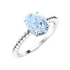 Image 2 : Natural 2.12 CTW Aquamarine Solitaire Ring 14K White Gold