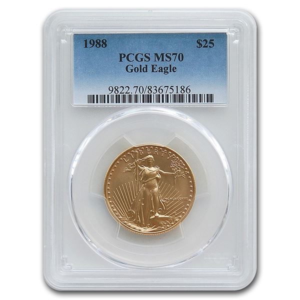 1988 1/2 oz Gold American Eagle MS-70 PCGS
