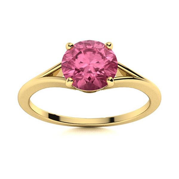 Natural 1.05 CTW Tourmaline Solitaire Ring 14K Yellow Gold