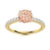 Image 1 : Natural 1.97 CTW Morganite & Diamond Engagement Ring 18K Yellow Gold