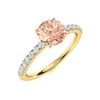 Image 2 : Natural 1.97 CTW Morganite & Diamond Engagement Ring 18K Yellow Gold