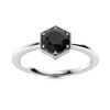 Image 1 : Natural 1.01 CTW Black Diamond Solitaire Ring 14K White Gold