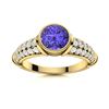 Image 1 : Natural 1.97 CTW Tanzanite & Diamond Engagement Ring 18K Yellow Gold
