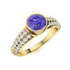 Image 2 : Natural 1.97 CTW Tanzanite & Diamond Engagement Ring 18K Yellow Gold