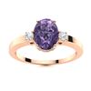 Image 1 : Natural 0.97 CTW Iolite & Diamond Engagement Ring 18K Rose Gold