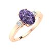Image 2 : Natural 0.97 CTW Iolite & Diamond Engagement Ring 18K Rose Gold