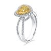 Image 3 : Natural 2.02 CTW Canary Yellow Heart Shape Diamond Ring 18KT White Gold