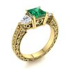 Image 2 : Natural 1.99 CTW Emerald & Diamond Engagement Ring 14K Yellow Gold