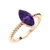 Image 2 : Natural 1.42 CTW Amethyst Solitaire Ring 18K Rose Gold