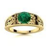Image 1 : Natural 0.61 CTW Emerald Solitaire Ring 14K Yellow Gold