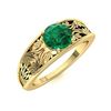 Image 2 : Natural 0.61 CTW Emerald Solitaire Ring 14K Yellow Gold