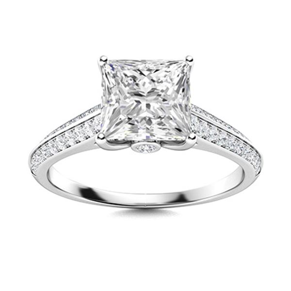 Natural 0.99 CTW Diamond Solitaire Ring 18K White Gold