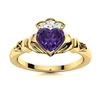 Image 1 : Natural 0.49 CTW Amethyst & Diamond Engagement Ring 14K Yellow Gold