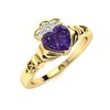 Image 2 : Natural 0.49 CTW Amethyst & Diamond Engagement Ring 14K Yellow Gold
