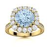 Image 1 : Natural 2.43 CTW Aquamarine & Diamond  Engagement Ring 18K Yellow Gold