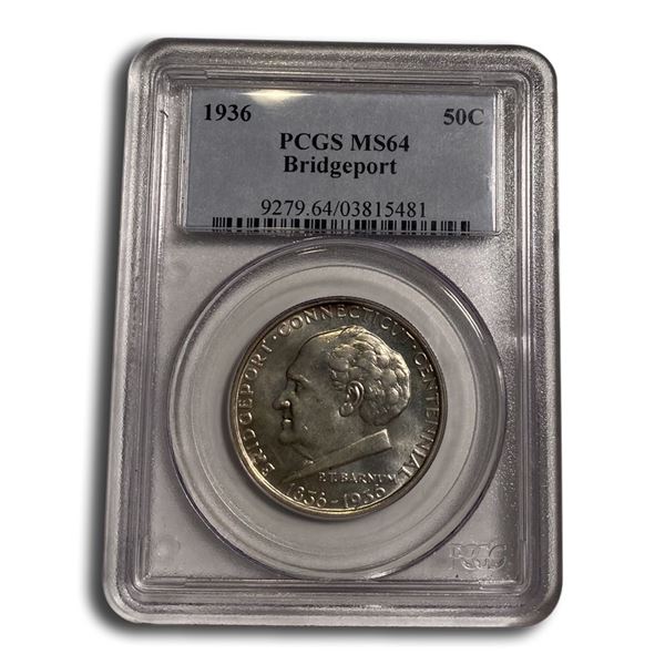 1936 Bridgeport Centennial Half MS-64 PCGS