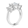 Image 3 : Natural 3.02 CTW Princess Cut 3-Stone Diamond Engagement Ring 14KT White Gold