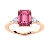 Image 1 : Natural 4.33 CTW Tourmaline & Diamond Engagement Ring 18K Rose Gold