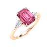Image 2 : Natural 4.33 CTW Tourmaline & Diamond Engagement Ring 18K Rose Gold