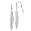 Image 1 : 14k White Gold Brushed Dangle Earrings