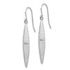 Image 2 : 14k White Gold Brushed Dangle Earrings
