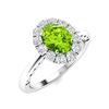 Image 2 : Natural 1.33 CTW Peridot & Diamond Engagement Ring 18K White Gold