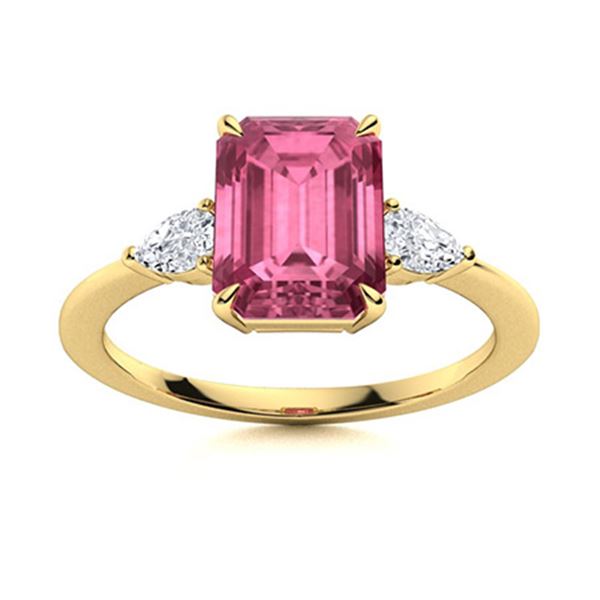 Natural 1.31 CTW Tourmaline & Diamond Engagement Ring 14K Yellow Gold