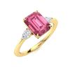 Image 2 : Natural 1.31 CTW Tourmaline & Diamond Engagement Ring 14K Yellow Gold