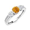 Image 2 : Natural 0.82 CTW Citrine & Diamond Engagement Ring 18K White Gold