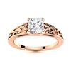 Image 1 : Natural 1.25 CTW Diamond Solitaire Ring 14K Rose Gold