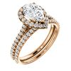 Image 1 : Natural 3.02 CTW Halo Teardrop Pear Cut Diamond Engagement Set 18KT Rose Gold
