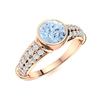 Image 2 : Natural 1.26 CTW Aquamarine & Diamond Engagement Ring 14K Rose Gold