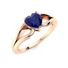 Image 2 : Natural 1.0 CTW Sapphire Solitaire Ring 14K Rose Gold