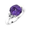 Image 2 : Natural 2.88 CTW Amethyst Solitaire Ring 18K White Gold