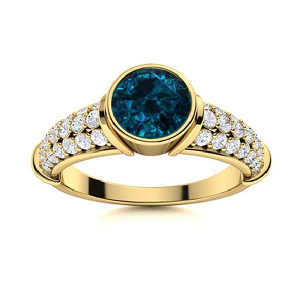 Natural 1.97 CTW Topaz & Diamond  Engagement Ring 18K Yellow Gold