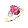 Image 2 : Natural 1.55 CTW Tourmaline & Diamond Engagement Ring 14K Rose Gold