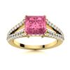 Image 1 : Natural 1.59 CTW Tourmaline & Diamond Engagement Ring 14K Yellow Gold
