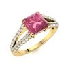 Image 2 : Natural 1.59 CTW Tourmaline & Diamond Engagement Ring 14K Yellow Gold