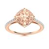 Image 1 : Natural 1.32 CTW Morganite & Diamond Engagement Ring 18K Rose Gold