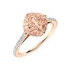 Image 2 : Natural 1.32 CTW Morganite & Diamond Engagement Ring 18K Rose Gold