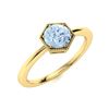 Image 2 : Natural 0.42 CTW Aquamarine Solitaire Ring 18K Yellow Gold
