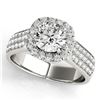Image 1 : Natural 1.8 ctw Diamond Solitaire Halo Ring 14k White Gold