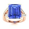 Image 1 : Natural 5.97 CTW Ceylon Sapphire & Diamond Engagement Ring 18K Rose Gold
